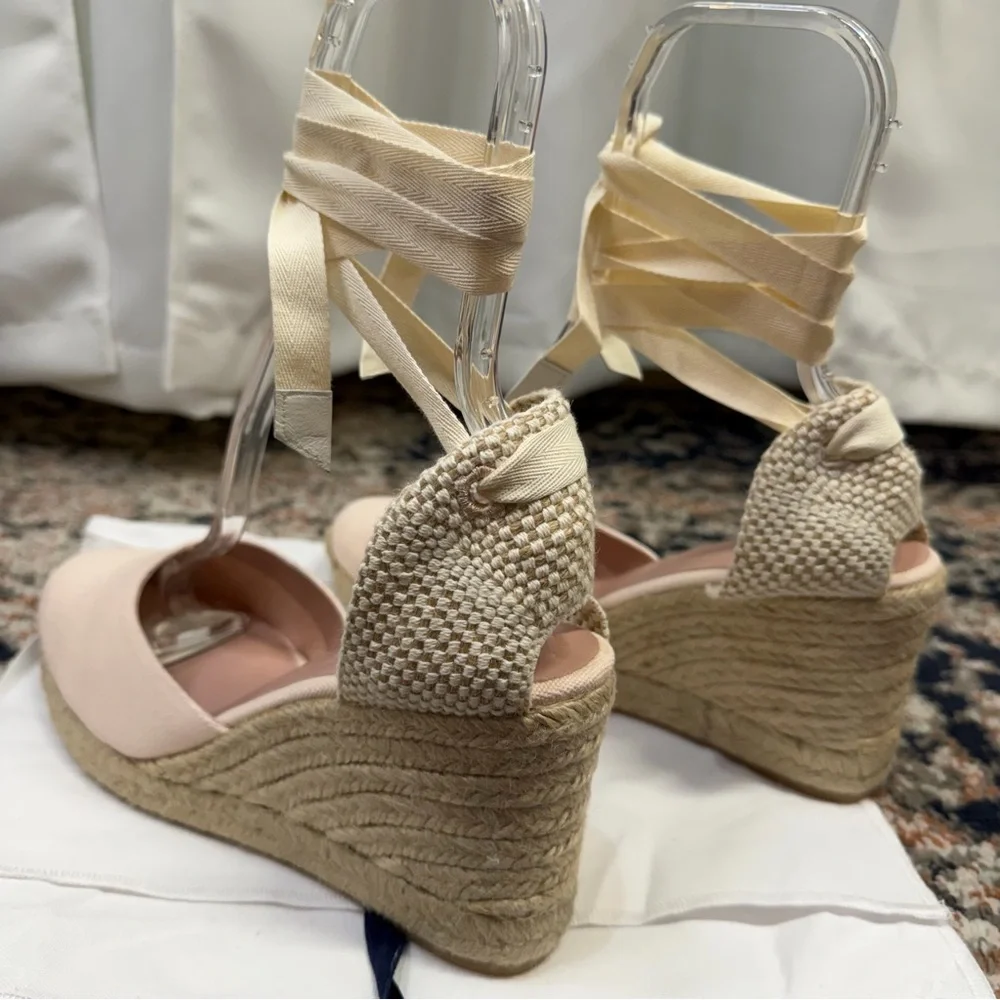 NWOT Margaux x Gal Meets Glam ‘The Espadrille’ in “Blush Pink Canvas” Size 12.5